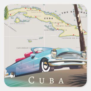 Pegatina Cuadrada Cuba