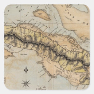 Pegatina Cuadrada Cuba