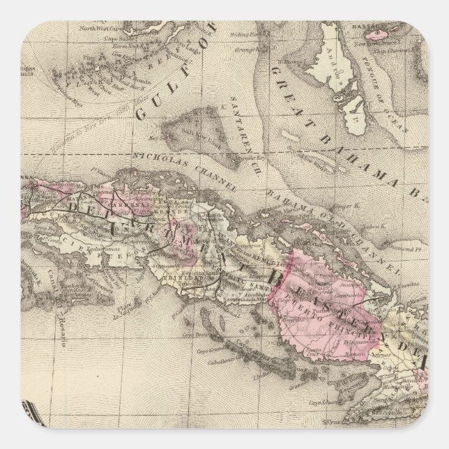 Pegatina Cuadrada Cuba (Anverso)