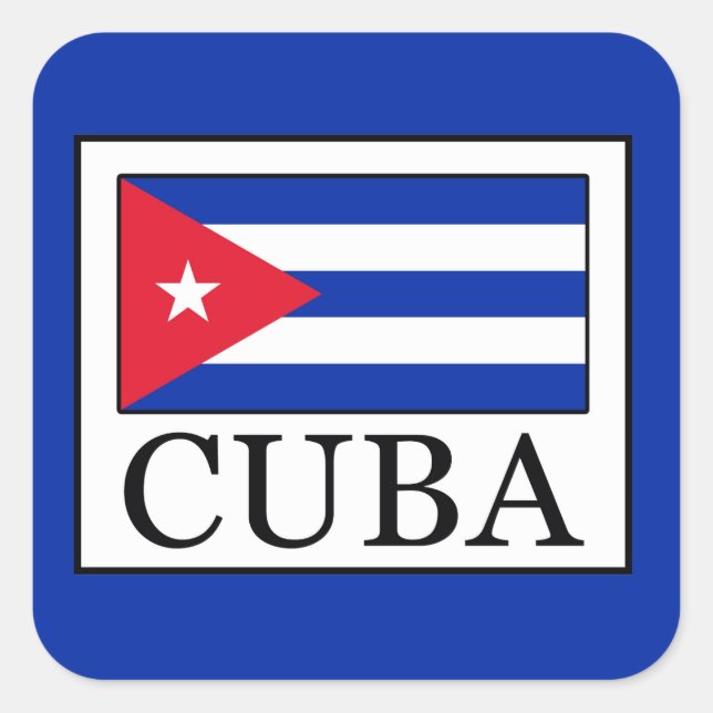 Pegatina Cuadrada Cuba (Anverso)