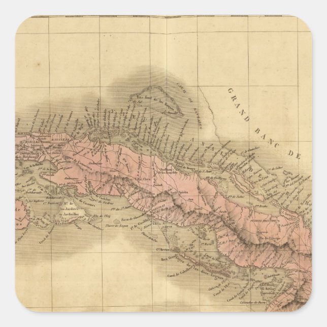 Pegatina Cuadrada Cuba 2 (Anverso)