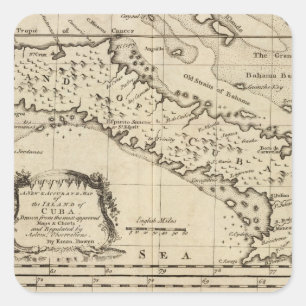 Pegatina Cuadrada Cuba 3