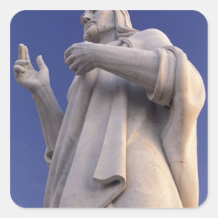 Pegatina Cuadrada Cuba, La Habana, Escultura de Jesús.