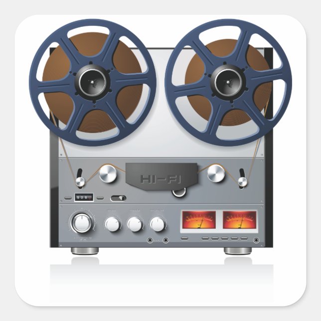 Pegatina Cuadrada Cubierta de cinta de tambor de época (Anverso)