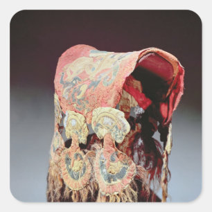 Pegatina Cuadrada Cubierta de la silla de ruedas con griffinos ataca