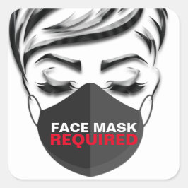Pegatina Cuadrada Cubierta de máscara facial Hairstyle requeridoStud