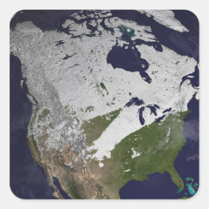 Pegatina Cuadrada Cubierta de nieve del invierno en el hemisferio