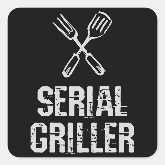 Pegatina Cuadrada Cubierta de parrilladas serie Grill BBQ master Gri (Anverso)