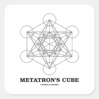 Pegatina Cuadrada Cubo de Metatrón (Geometría Sagrada)