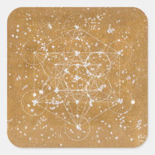 Pegatina Cuadrada Cubo Stecker de Metatron