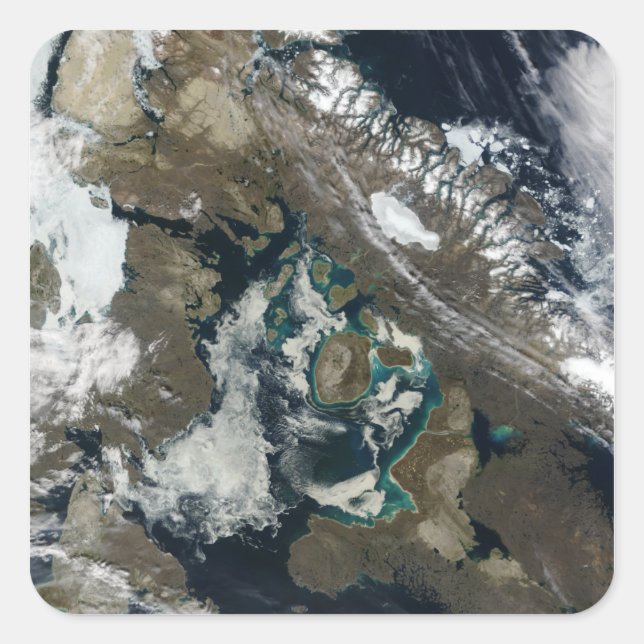 Pegatina Cuadrada Cuenca Foxe, Canadá del Norte (Anverso)