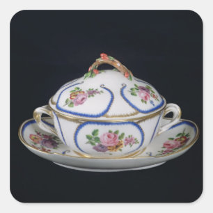Pegatina Cuadrada Cuenco y placa, 1764 de Sevres