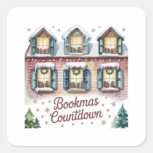 Pegatina Cuadrada Cuenta regresiva de Bookmas • Libros de lectura de