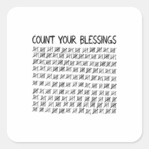 Pegatina Cuadrada Cuenta tus bendiciones