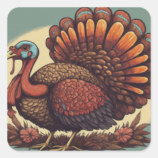 Pegatina Cuadrada Cuenta tus bendiciones (Anverso)