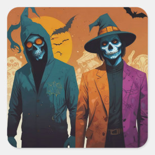 Pegatina Cuadrada Cuentos embrujados del ocultismo