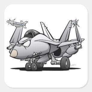 Pegatina Cuadrada Cuerno F/A-18
