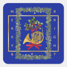 Cuerno francés elegante de Navidad azul real
