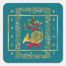 Cuerno francés elegante de Navidad Teal