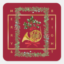 Cuerno francés navideño elegante granate