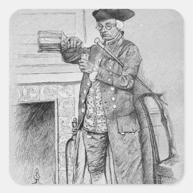 Pegatina Cuadrada Cuerno matutino de Mynheer (Anverso)