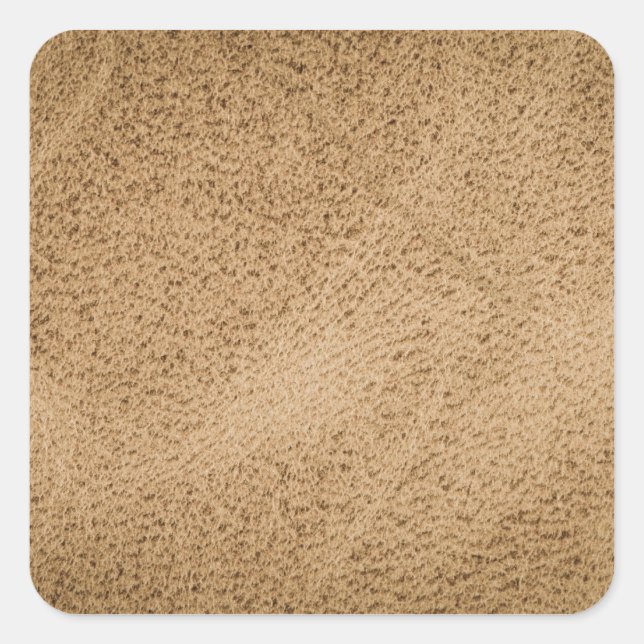 Pegatina Cuadrada Cuero marrón (Anverso)