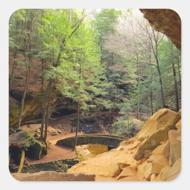 Pegatina Cuadrada Cueva del Viejo (Anverso)