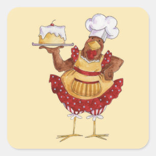 Pegatina Cuadrada Cueza una torta