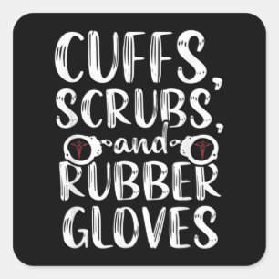 Pegatina Cuadrada Cuffs Correctional Nurse RN Prison Nursing Medical