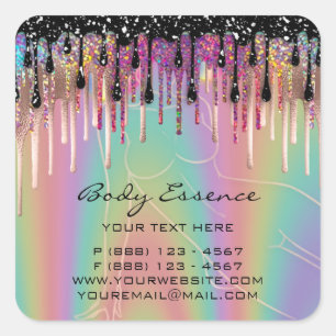 Pegatina Cuadrada Cuidados corporales Formación de jabón Balm Cosmét