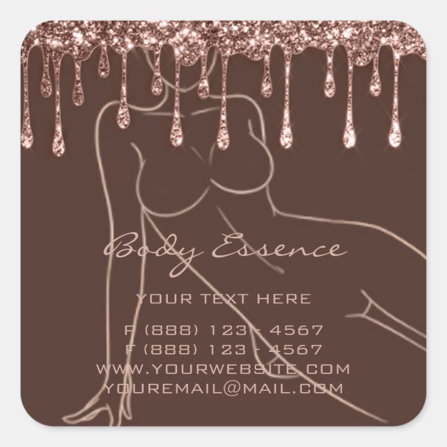 Pegatina Cuadrada Cuidados corporales Formación Jabón Balm Cosmetic  (Anverso)