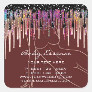 Pegatina Cuadrada Cuidados corporales Formación Jabón Balm Cosmética