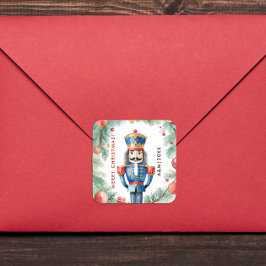 Pegatina Cuadrada Cuidados Navidades Rojos Y Verdes Nutcracker