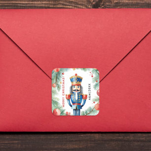 Pegatina Cuadrada Cuidados Navidades Rojos Y Verdes Nutcracker