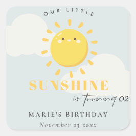 Pegatina Cuadrada Cuidar a nuestro pequeño chico azul solar cualquie