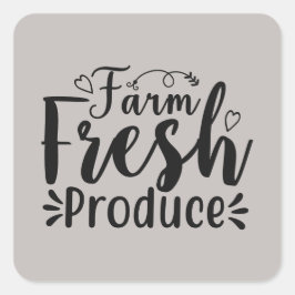 Pegatina Cuadrada Cultivo de productos frescos