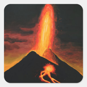 Pegatina Cuadrada Cumbre Vieja Volcano T-Shirt