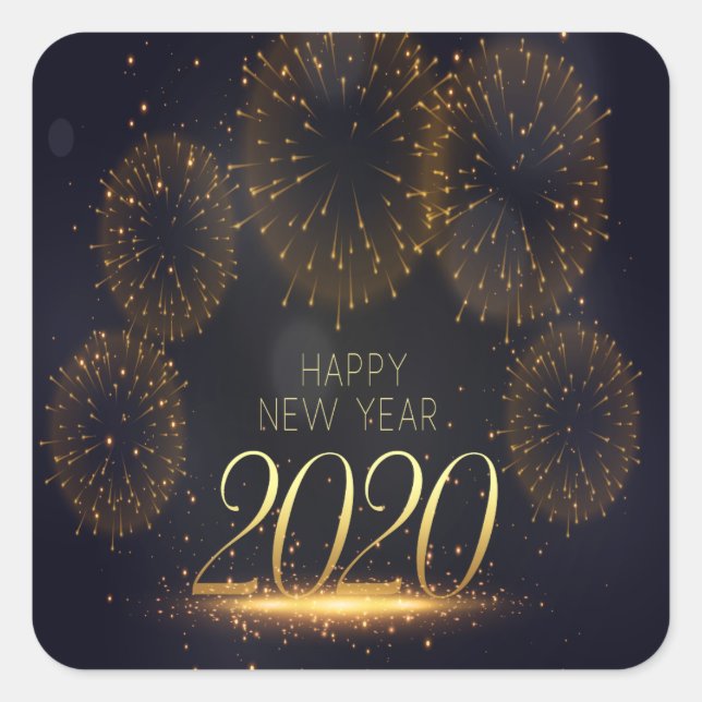 Pegatina Cuadrada cumpleaños (Anverso)