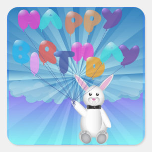 Pegatina Cuadrada cumpleaños