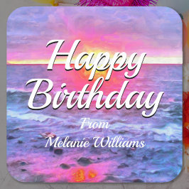 Pegatina Cuadrada Cumpleaños 2009