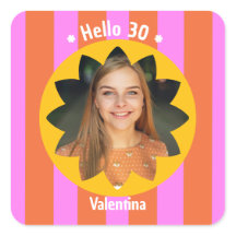 cumpleaños 30 colorido foto rosa amarillo moderno