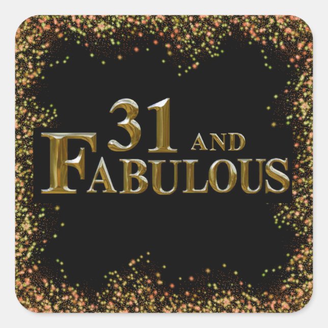 Pegatina Cuadrada Cumpleaños 31 (Anverso)