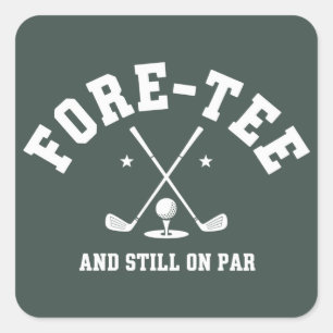 Pegatina Cuadrada Cumpleaños 40 Golf Regalo Cumpleaños 40 Golfing 