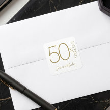  Cumpleaños 50 y Fabuloso Dorado Blanco Moderno y 