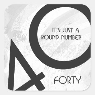 Pegatina Cuadrada Cumpleaños blanco de 40 décadas