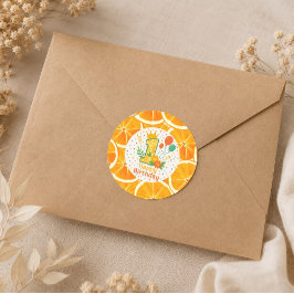 Pegatina Cuadrada Cumpleaños Brillante de Citrus