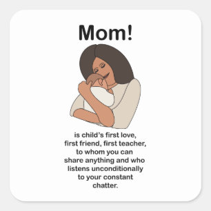Pegatina Cuadrada Cumpleaños Cita Mamá Mami Madre