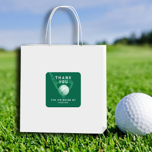 Pegatina Cuadrada Cumpleaños con tema de golf Par-tee agradecimiento