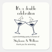 Cumpleaños conjunto de la celebración doble blanca