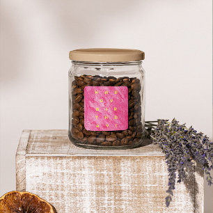 Pegatina Cuadrada cumpleaños de acuarela en negrita